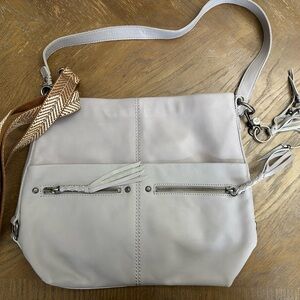 Sak Gray Leather Shoulder Bag